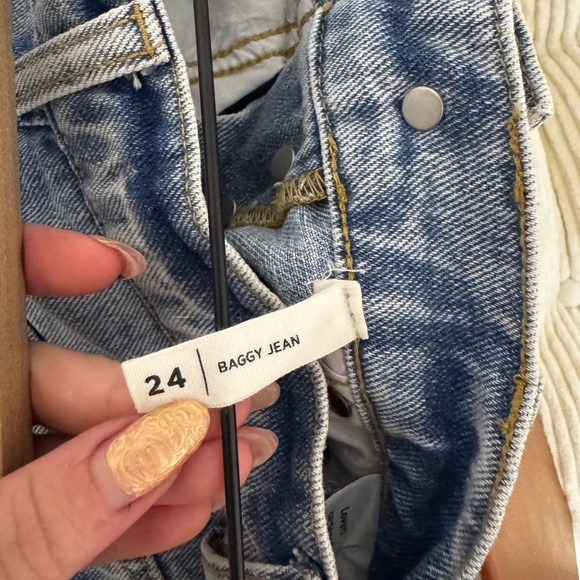 PacSun Distressed Denim Jean Shorts size 24 button fly high waisted cutoffs - Picture 5 of 5